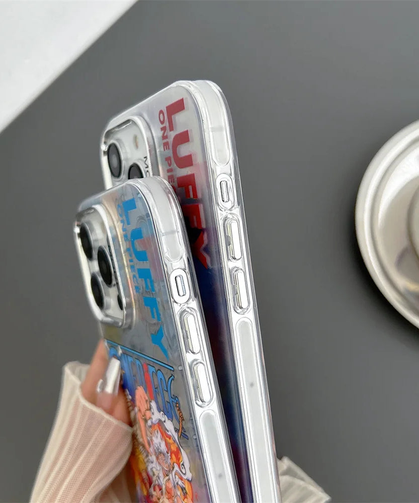 Anime One Piece Luffy Zoro Phone Case For iPhone 11 12 13 14 15 16 Pro Max Electroplated Camera Protector Cover