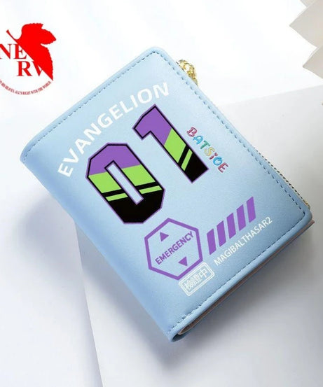 Evangelion Wallet EVA Unit Zero Anime Peripheral 2D Folding Wallet Large Capacity Card Holder Portable Short Coin Purse