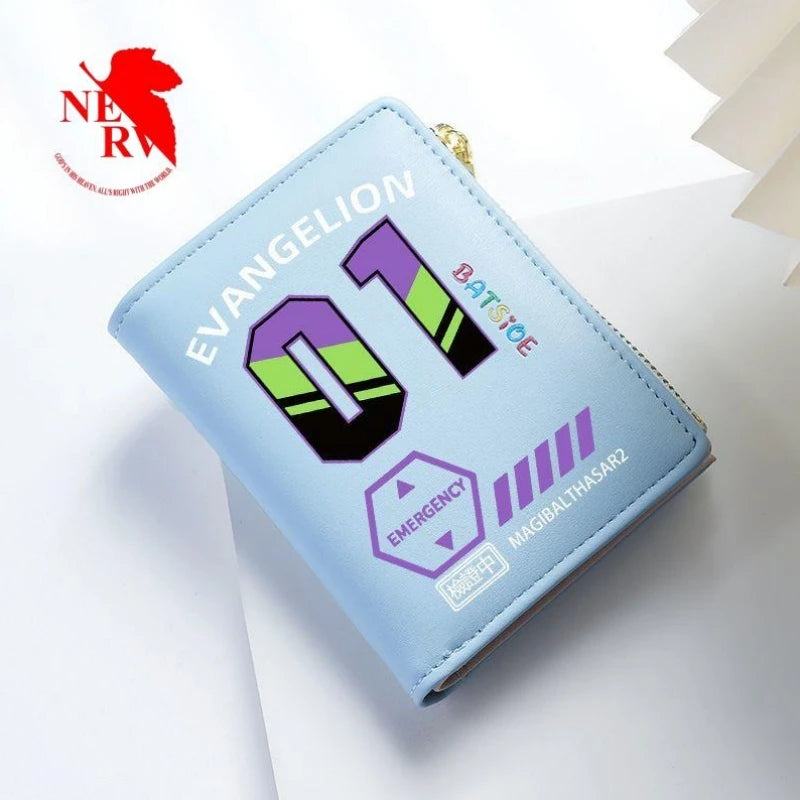 Evangelion Wallet EVA Unit Zero Anime Peripheral 2D Folding Wallet Large Capacity Card Holder Portable Short Coin Purse
