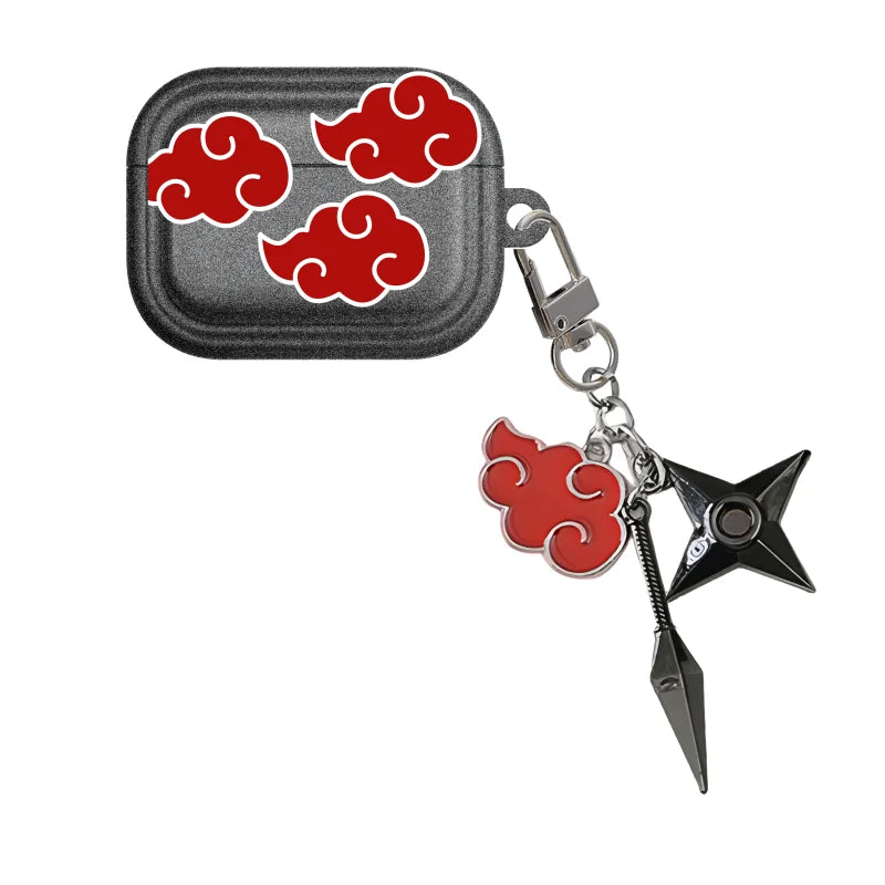 Anime Naruto Akatsuki AirPods Case with Shuriken Pendant – Soft Cover for AirPods Pro & 1 2 3 4 7