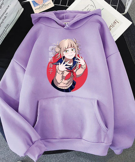 New Fashion Personality Hoodies Anime Himiko Toga Printing Hooded Pullover Women Men Casual Long Sleeve Sweatshirts Tops