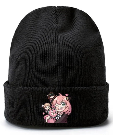 Anime Spy X Family Creative Peripheral Knitted Hats Woolen Hats Rolled Edge Printed Warm Hat Outdoor Men's Women's Trendy Hat