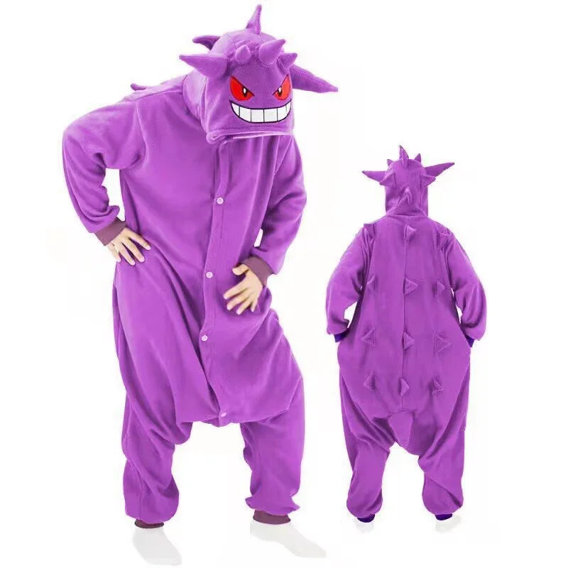 Pokémon Anime Onesie Kigurumi Cosplay Costume – Cozy Flannel Pajamas Jumpsuit for Adults 8