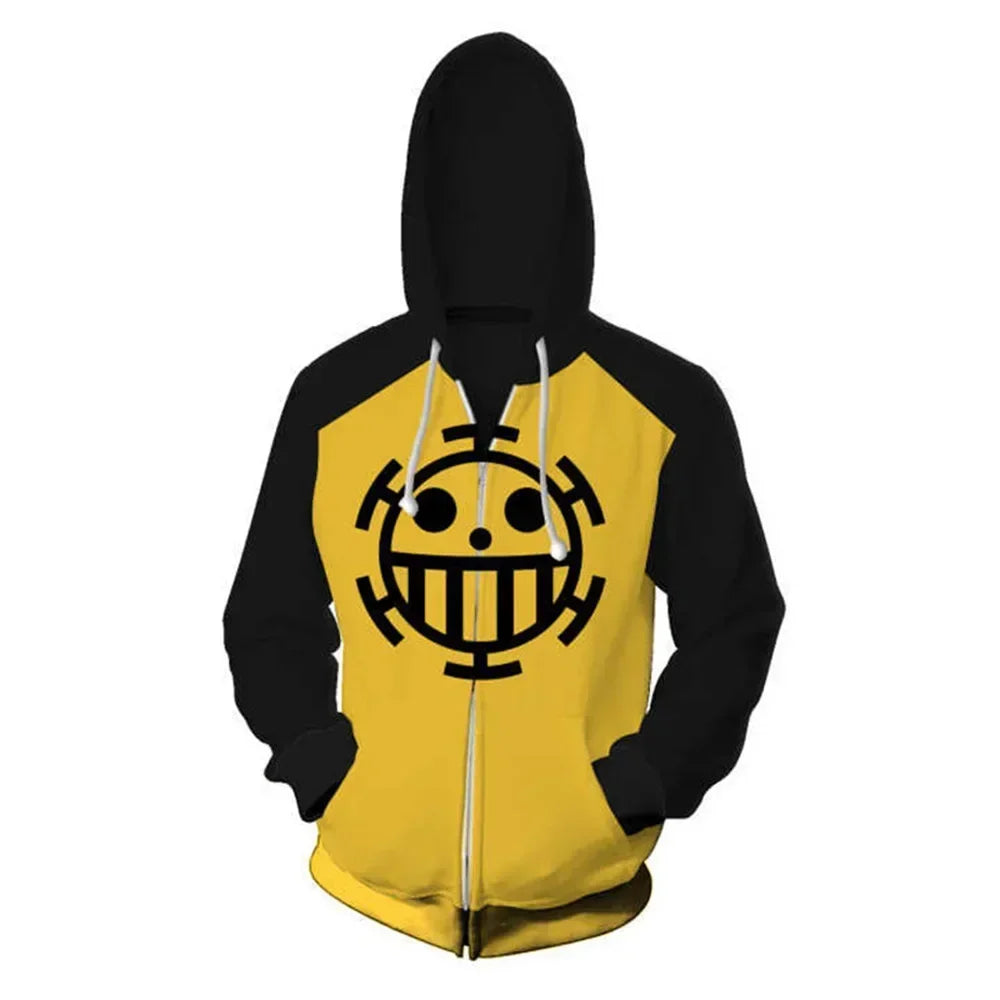 Anime Trafalgar Law Cosplay Hoodie – 3D Print Pullover Sweatshirt 5