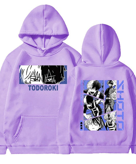 New Fashion Todoroki Shoto Pullover Long Sleeve Sports Hoodie Women Men Anime Sweatshirt Pullover Tops