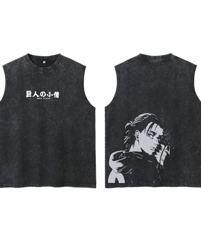Attack on Titan Vintage Tank Top – Retro Anime Streetwear