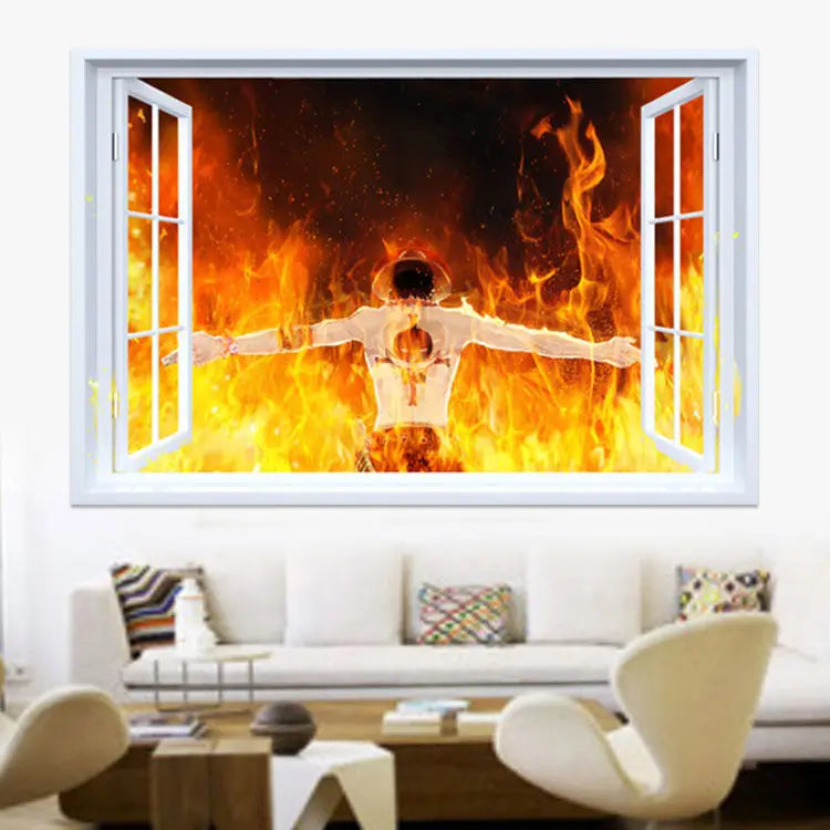 One Piece Anime Luffy Poster Wall Sticker Personality Creative Fashion Boys Dormitory Decoration Wallpaper Self Adhesive