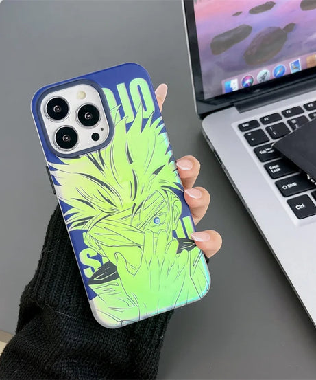 Laser Jujutsu Kaisen Phone Cases For iPhone 16 15 14 13 12 Pro Max Japan Anime Soft Back Cover