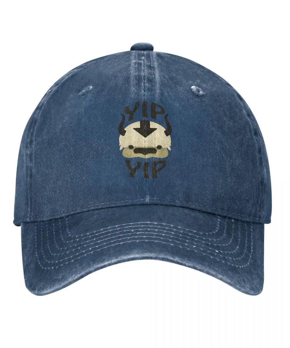 Vintage Yip Yip Appa The Last Airbender Baseball Caps Unisex Style Distressed Washed Snapback Hat Outdoor Gift Caps Hat