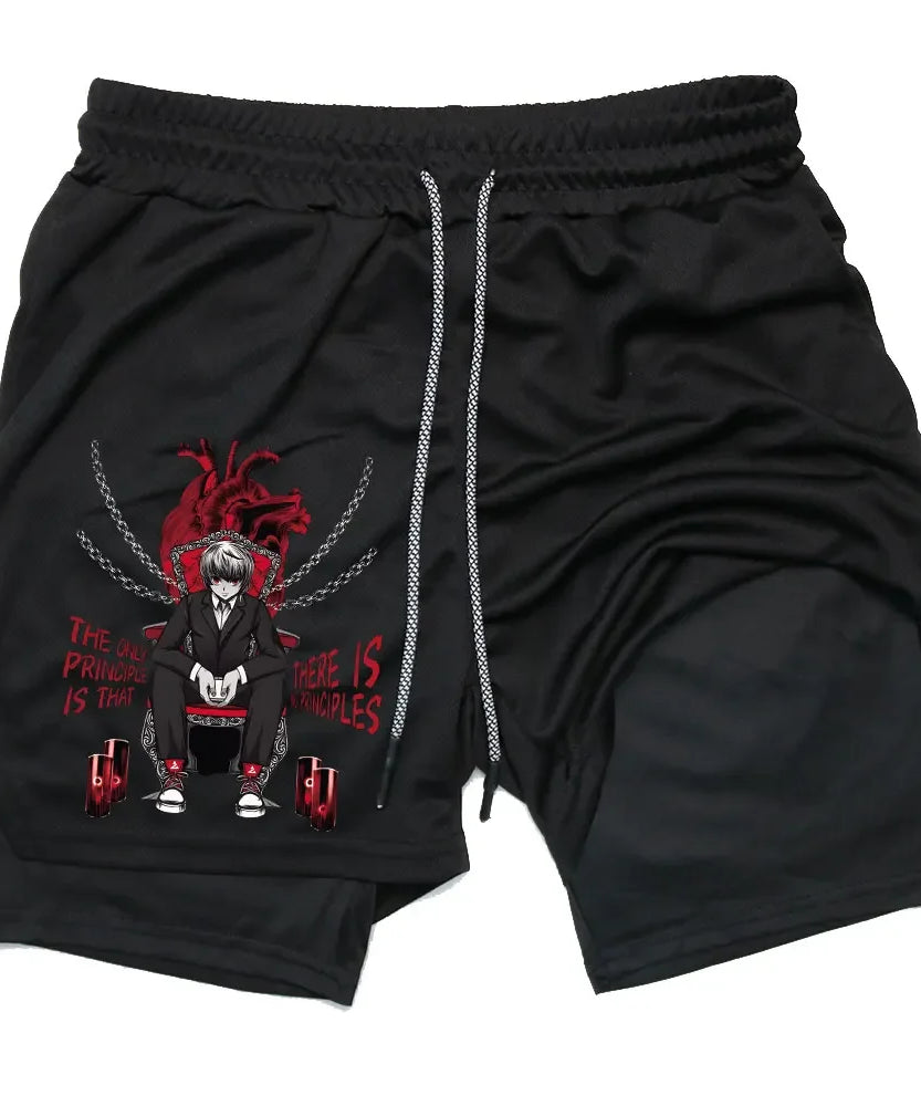 Kurapika Anime 2-in-1 Gym Shorts – Breathable Compression Sportwear
