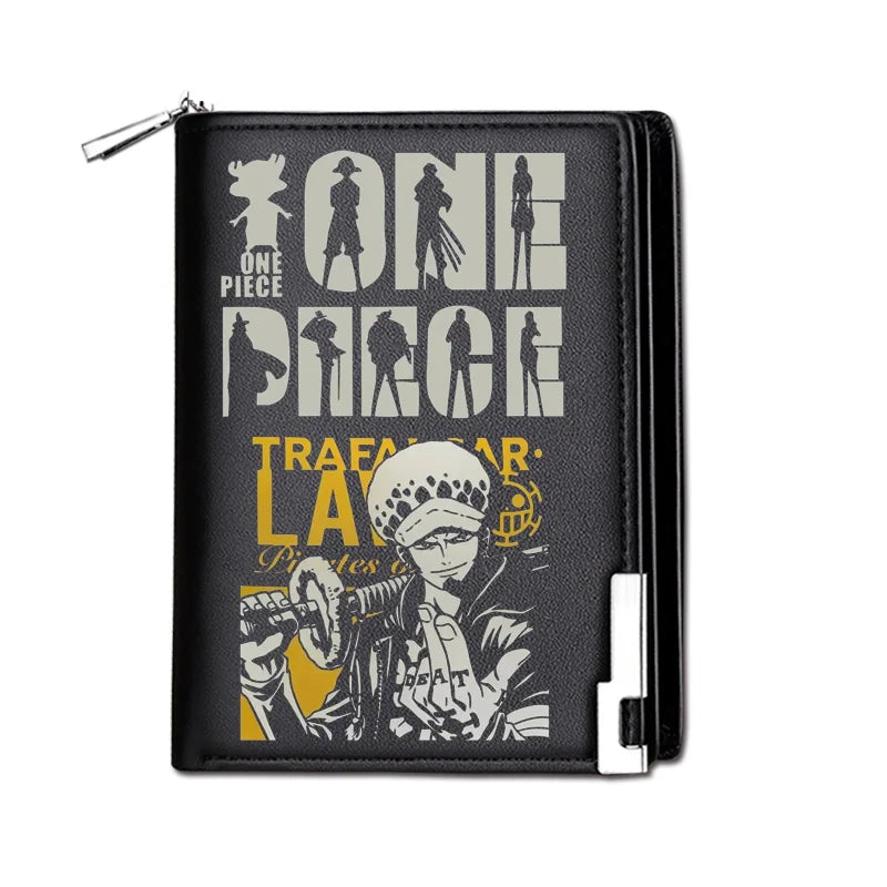 One Piece Luffy Ace Anime Peripheral Zipper PU Wallet Handsome Personality Boy Print Coin Purse Short Card Pack Gift Wholesale