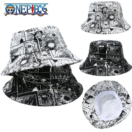 ONE PIECE Luffy Bucket Hat Summer Men Women Hawaii Fisherman Hat Fashion Hip Hop Street Panama Hat Outdoor Sun Cap Bob Hats Gift