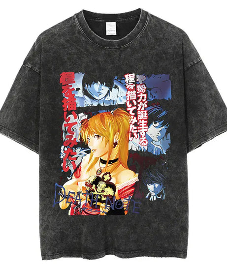 Death Note Oversized Vintage T-Shirt – Anime Streetwear Summer Cotton Tee