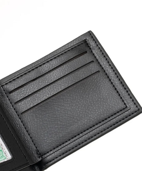 Naruto Sasuke Men Purse Black PU Leather Large Capacity Simple Casual Multiple Slot Card Holder Short Ultra Thin Wallet Gift New