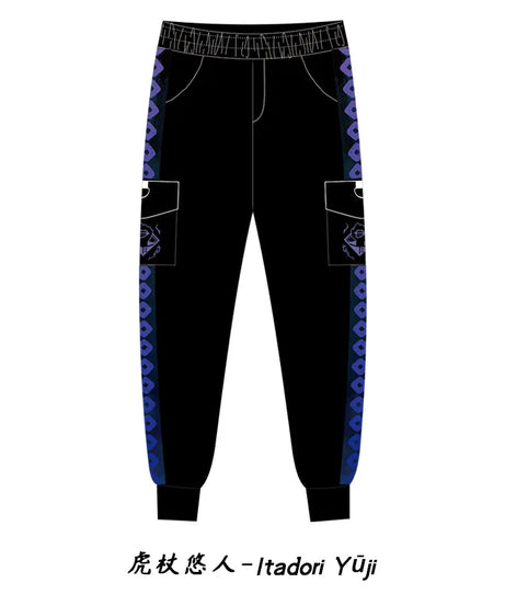 Jujutsu Kaisen Yuji Itadori Anime Peripherals Winter Male and Female Couples New Casual Overalls Trousers Sweatpants Pants Gifts