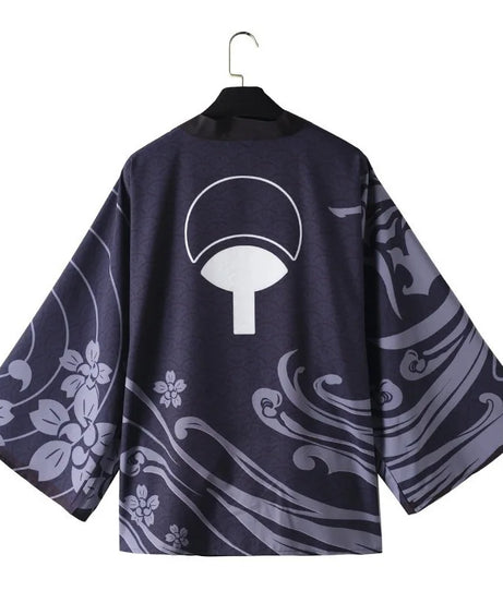 Uchiha Itachi shirt  Kimono Cardigan Print Crow Loose Blouse Shirt Haori Obi Asian Clothes Harajuku Streetwear