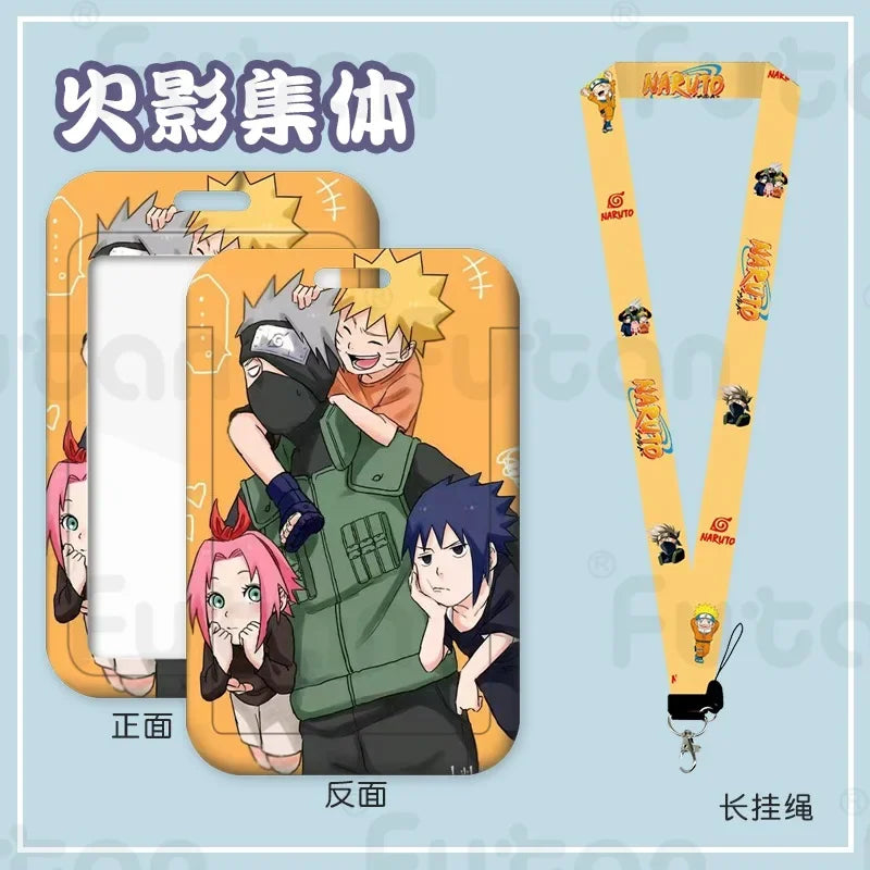 Naruto Kakashi Card Holder Men and Women ID Card Holder Purse Credit CardHolder Business Card Set KeyChain Passport Holder