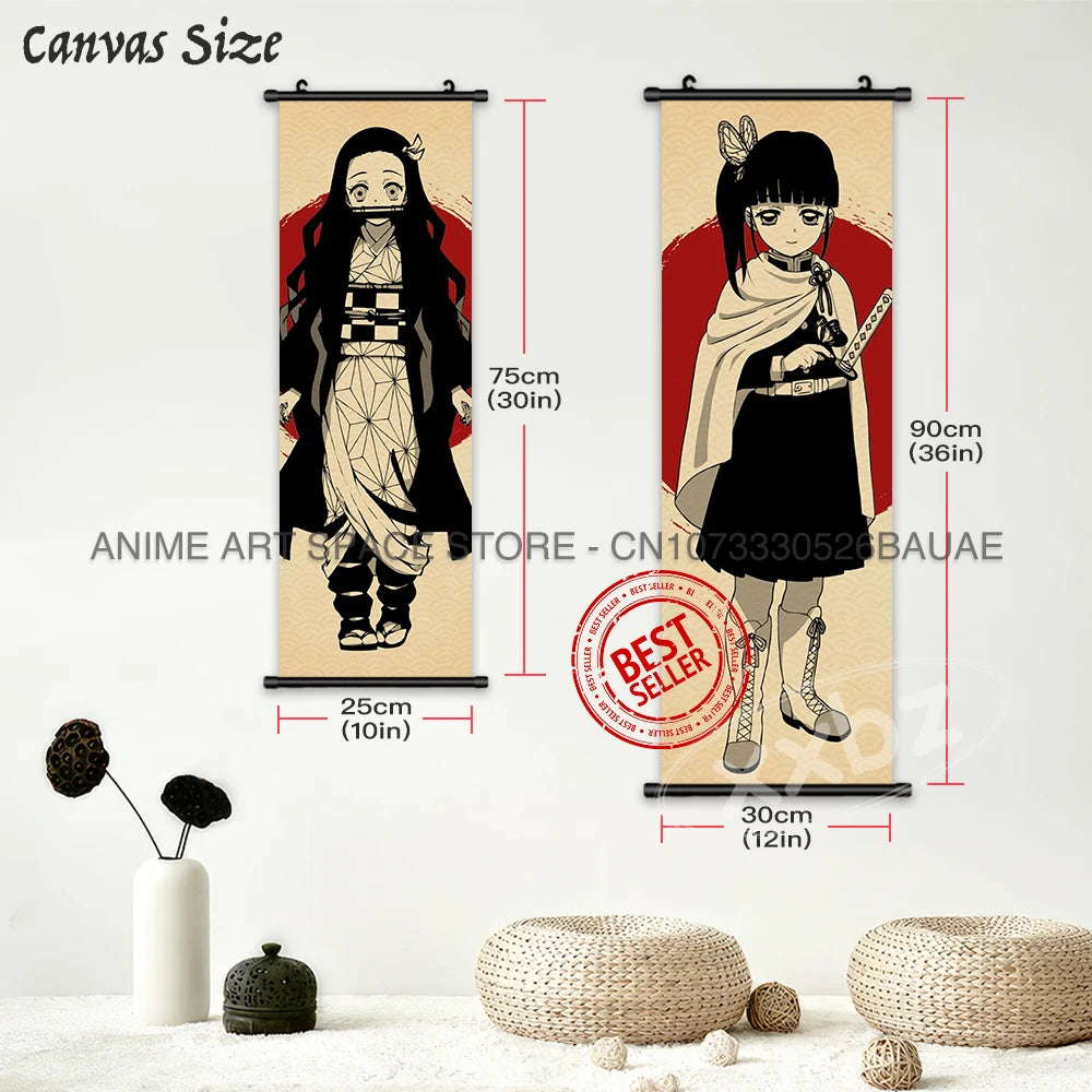 Demon Slayer Zenitsu Wall Scroll Canvas Poster