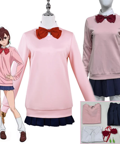 Dandadan Momo Ayase Cosplay Costume Anime Dandadan Dress Skirt School Uniform Earrings Choker Halloween Party for Girls Women