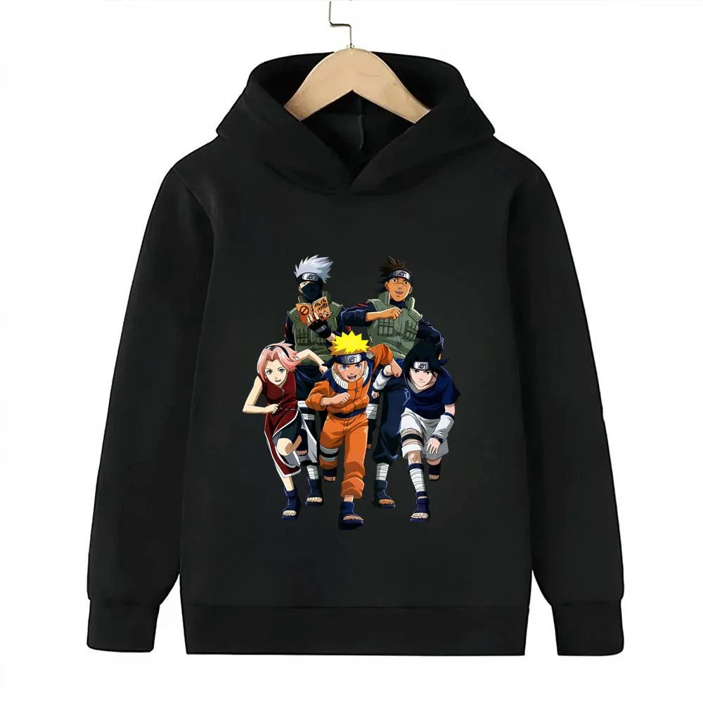 Naruto Kids Anime Graphic Hoodie – Uzumaki, Sasuke & Kakashi Spring/Autumn Top 4