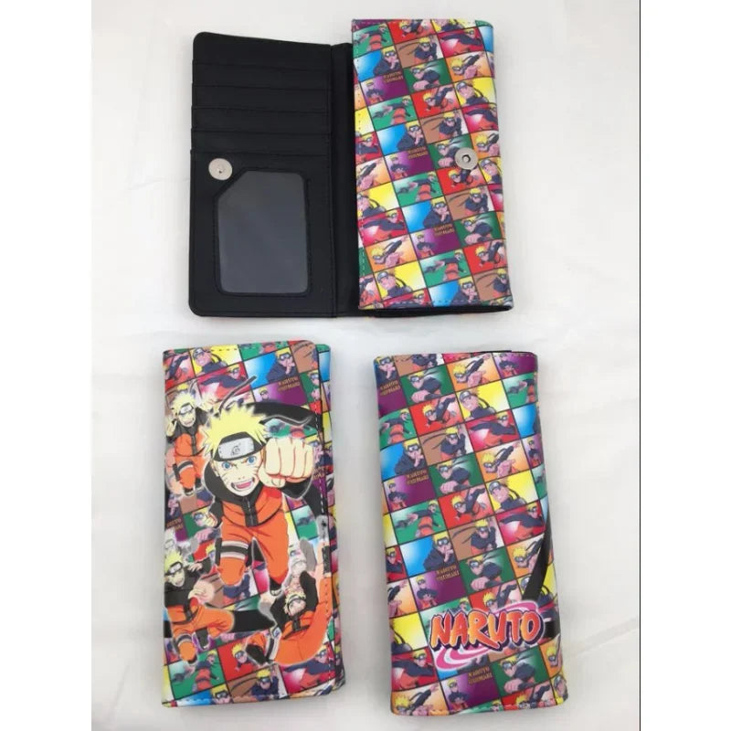 Naruto Sasuke Men Wallets Fashion Money Bag Zipper Coin Purse Female Purse Card Holder Multilayer Capacity Storage Bag Gift New