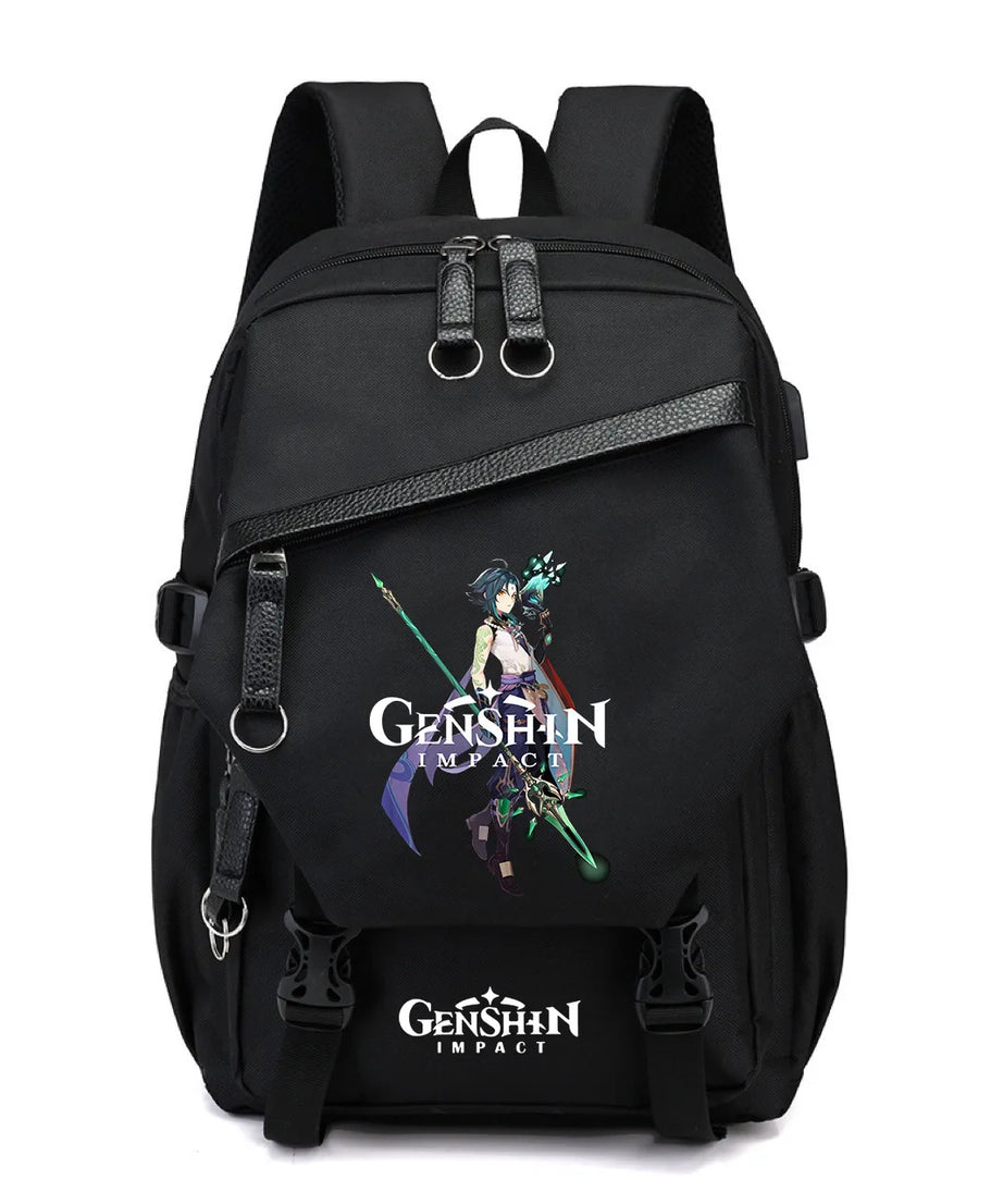 Genshin Impact Anime New Schoolbag Junior High School Primary School Students Men and Women Large-capacity Multi-layer Backpack