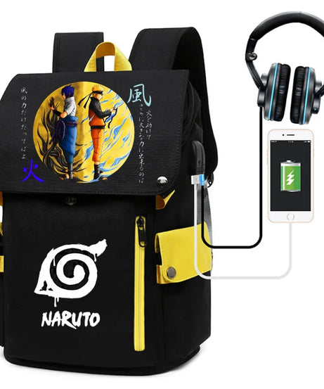 Naruto Anime Laptop Backpack – Large Capacity Travel & School Bag