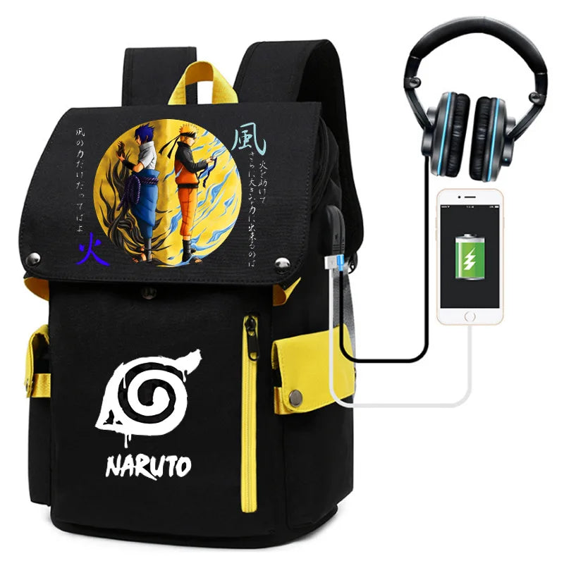 Naruto Anime Laptop Backpack – Large Capacity Travel & School Bag