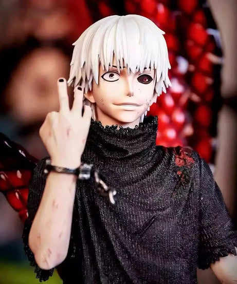 35cm Tokyo Ghoul GK Ken Kaneki White Hair 4 Kagune Action Figure Double Head Statue Collectible Anime Model Toy Desk Decor Gift