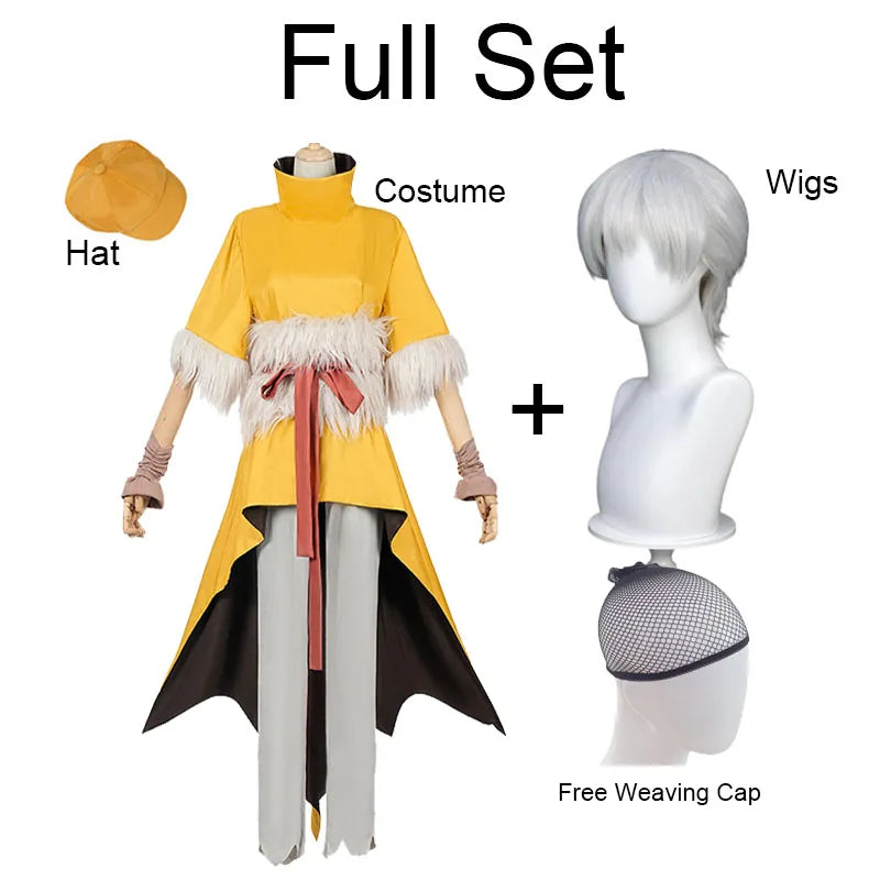 Ukyo Saionji Cosplay Set – Dr. Stone Anime Costume with Wig & Hat (Unisex, Halloween/Comic-Con)
