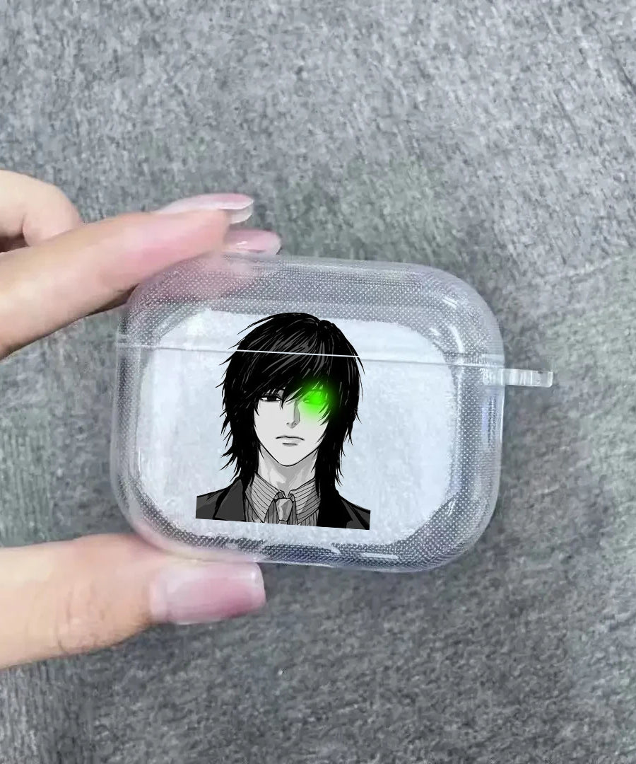 Anime Mikami Teru Death Note Case Soft silicone TPU Case For AirPods 4 Pro 1 2 3 Clear Transparent Bluetooth Earphone Case