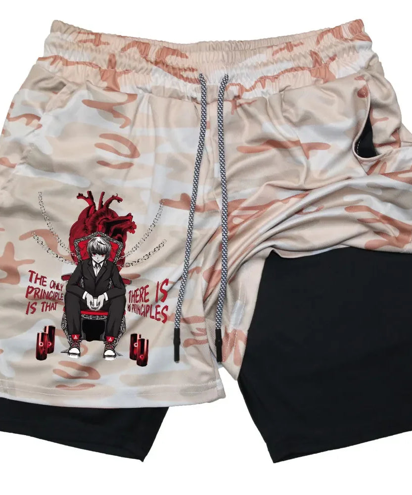 Kurapika Anime 2-in-1 Gym Shorts – Breathable Compression Sportwear