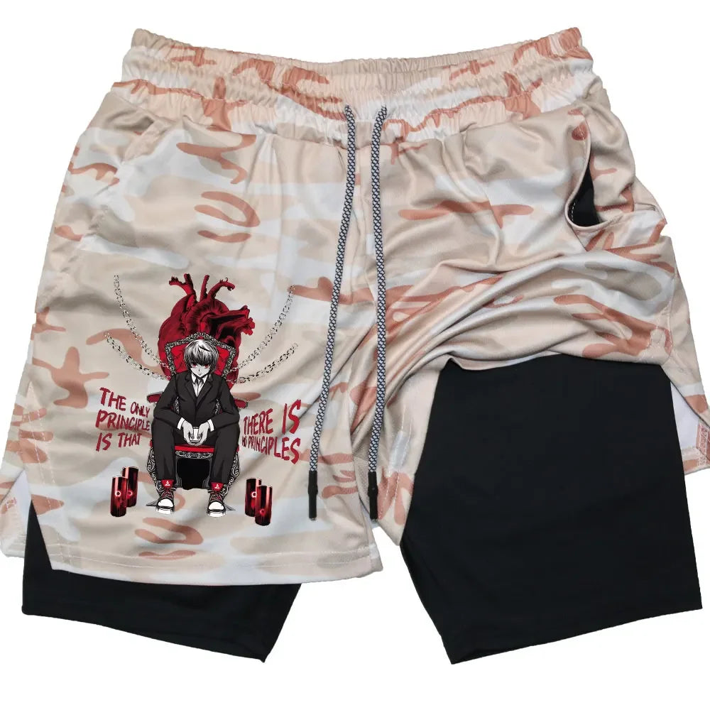 Kurapika Anime 2-in-1 Gym Shorts – Breathable Compression Sportwear