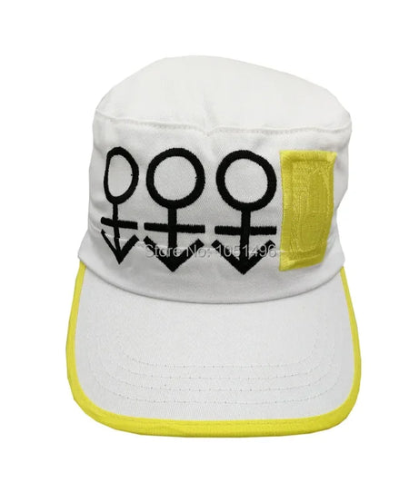 Anime JoJo's Bizarre Adventure Baseball Cap Kujo Jotaro Cosplay Hat White Peaked Cap