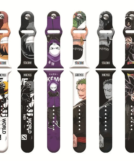 ONE PIECE Luffy Zoro Iwatch Strap Apple Watch Band for Iwatch 7 6 5 4 3 2 1 Se Anime Cartoon Kawaii Bracelet Replace Wristband