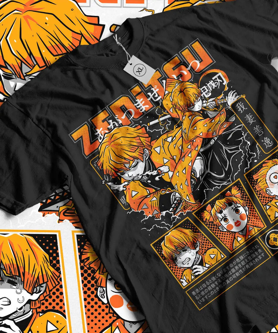 Agatsuma Zenitsu T-Shirt – Demon Slayer Kimetsu no Yaiba Anime Tee