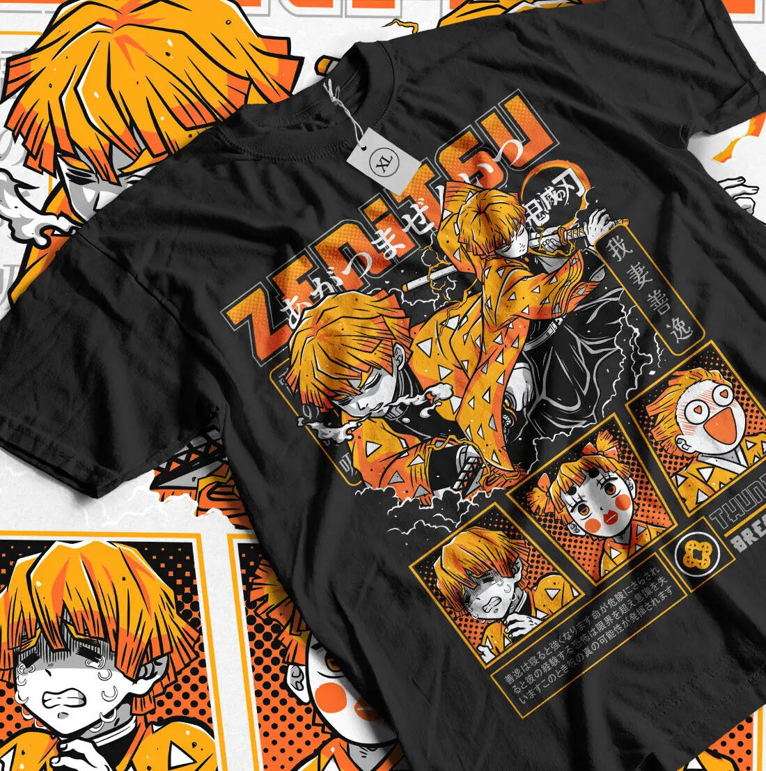 Agatsuma Zenitsu T-Shirt – Demon Slayer Kimetsu no Yaiba Anime Tee