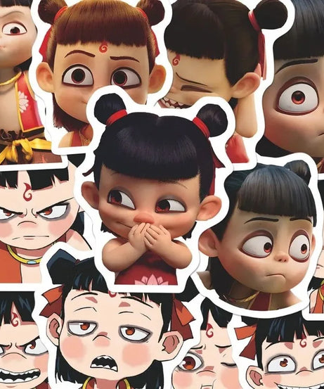Nezha: The Devil Child's Sea Emoji Package Personality Sticker Cute Diy Waterproof Sticker Holiday Gift Kids toys