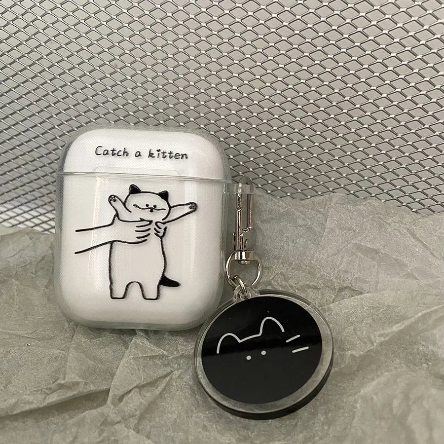 Funny Cat Case for Airpod Cases Air Apple Pro 3 for 2 3rd Pods Transparent Cute AirPods Cover TPU Coque for Airpods 2 1