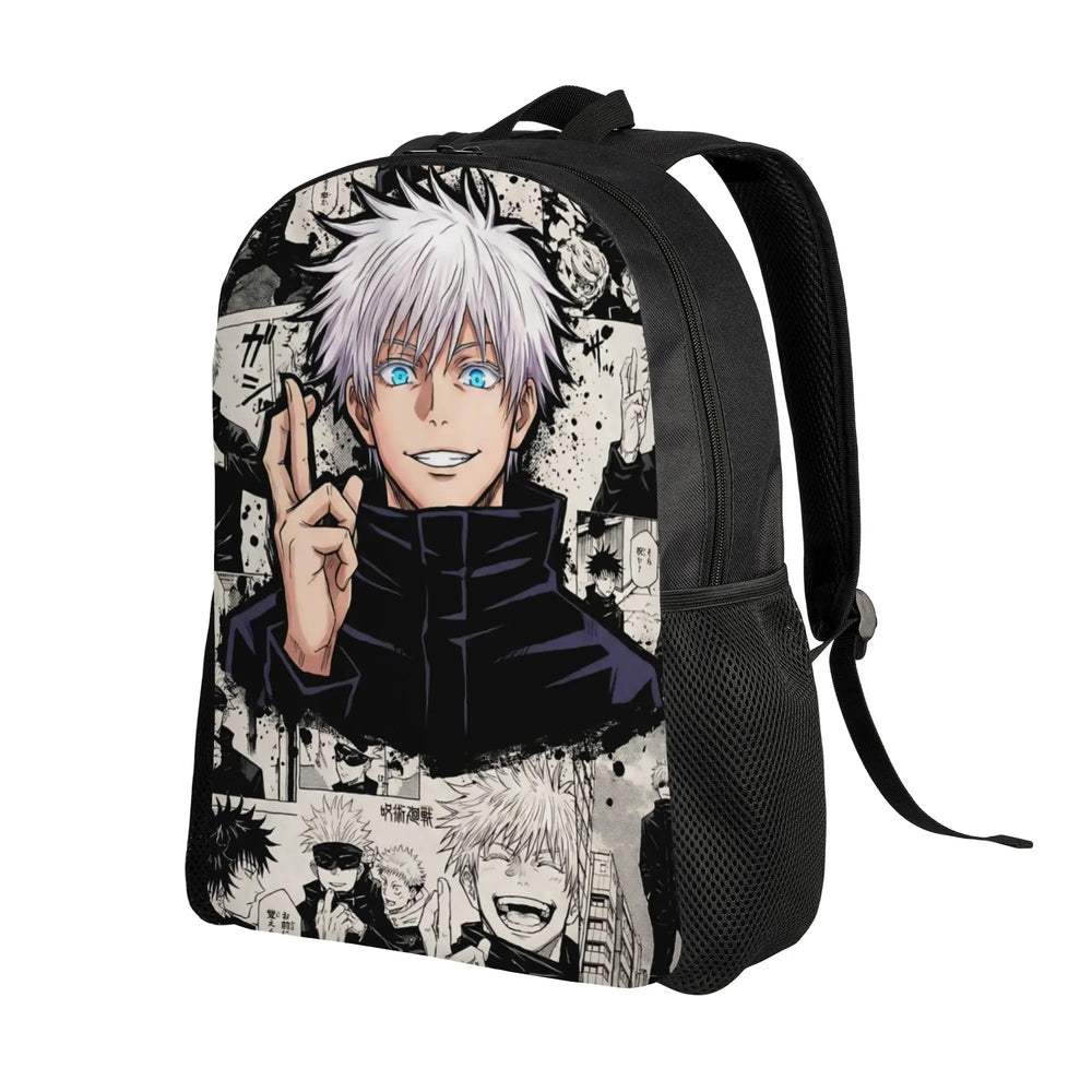 Anime Jujutsu Kaisen Gojo Satoru Retro Print Backpack – Casual School Rucksack & Travel Bag 2