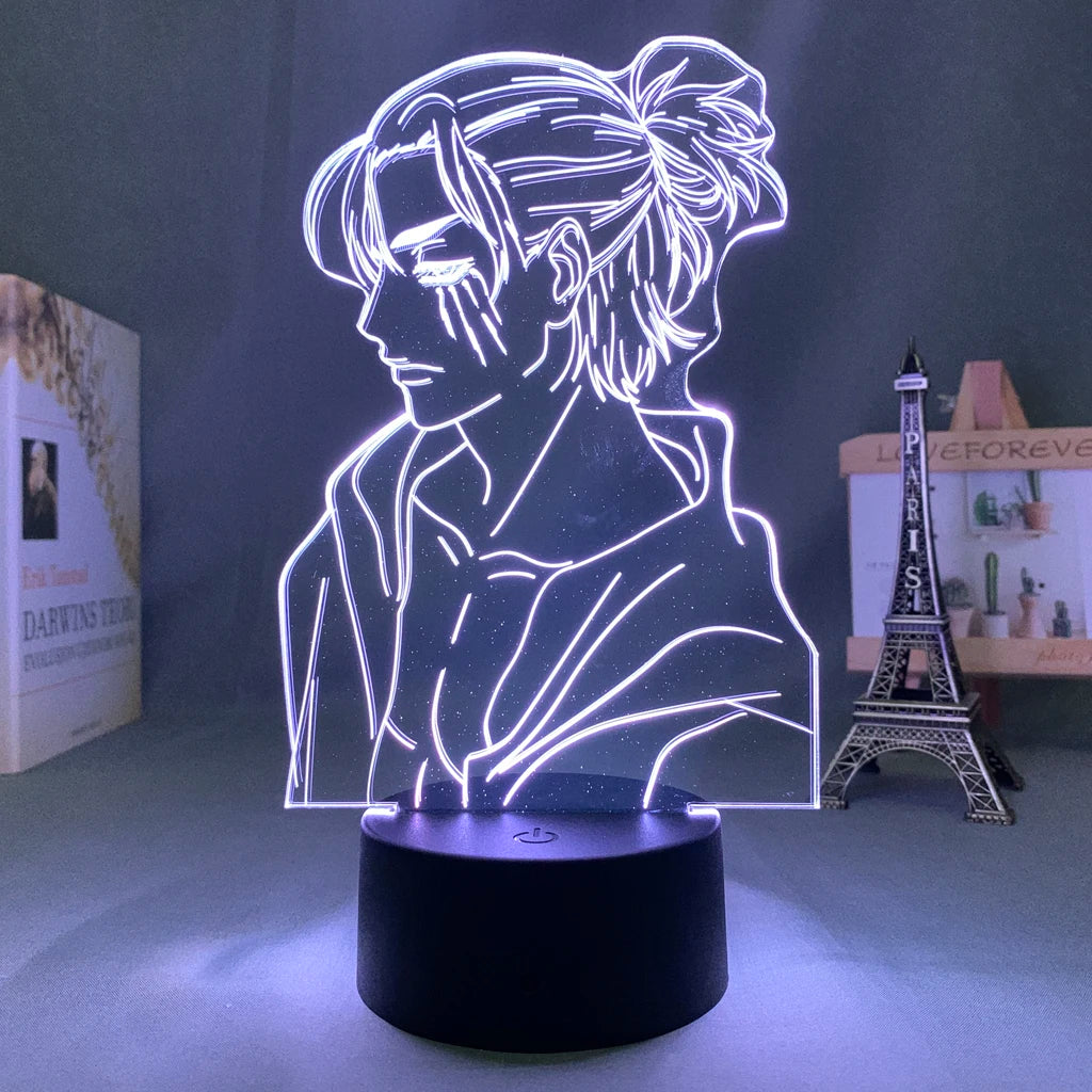 Anime 3D Lamp Attack on Titan Acrylic Luminous Stand Mikasa Ackerman Eren Yeager Action Figure For Kids Children Gifts