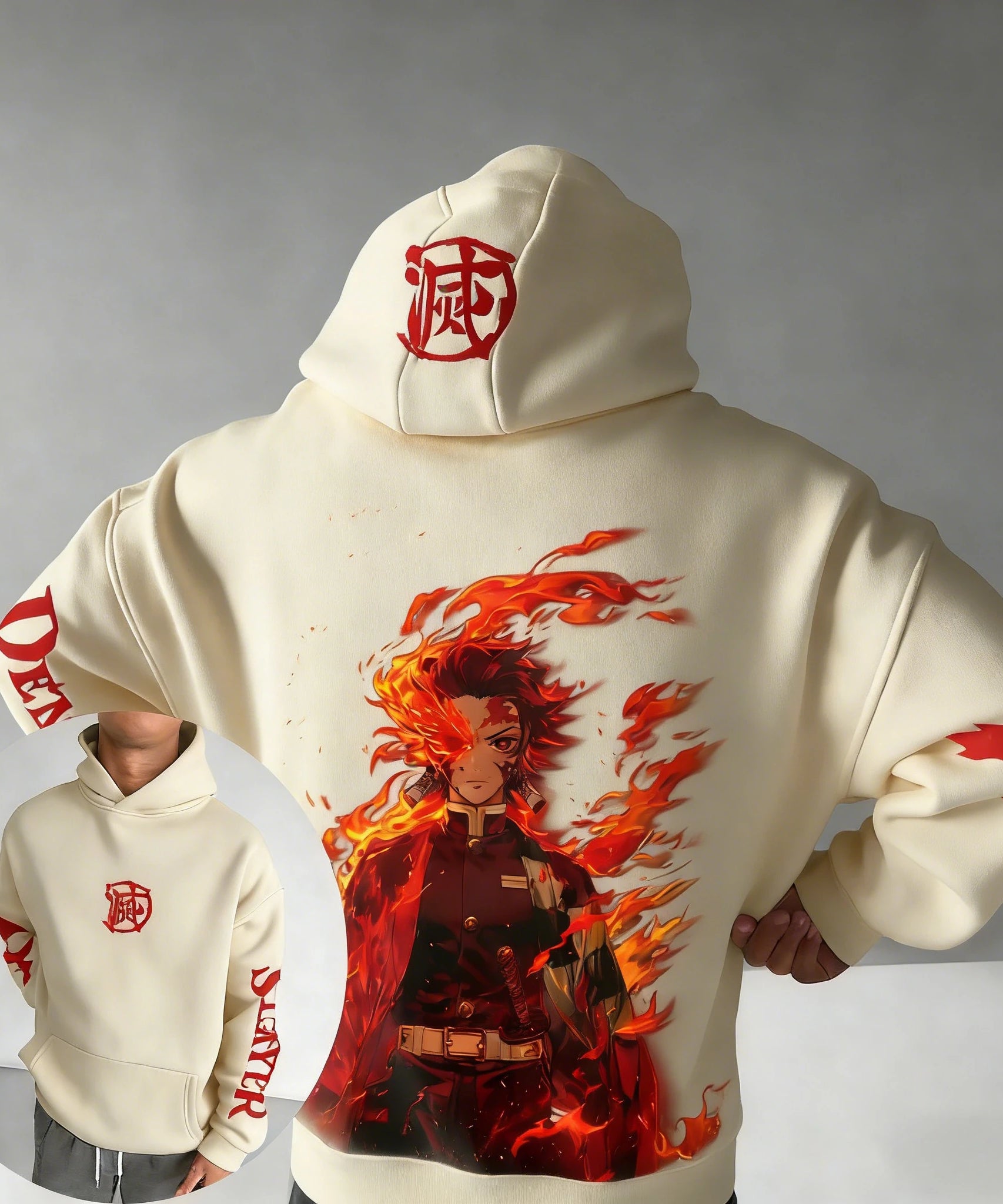 Demon Slayer Spring/Summer Unisex Hoodie New Tanjirou Anime Printed Street Hip Hop Oversized Loose Casual Parent-child Top