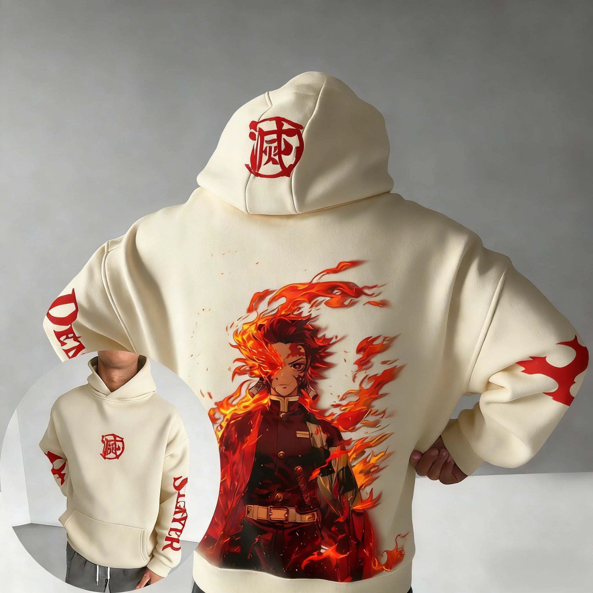 Demon Slayer Spring/Summer Unisex Hoodie New Tanjirou Anime Printed Street Hip Hop Oversized Loose Casual Parent-child Top