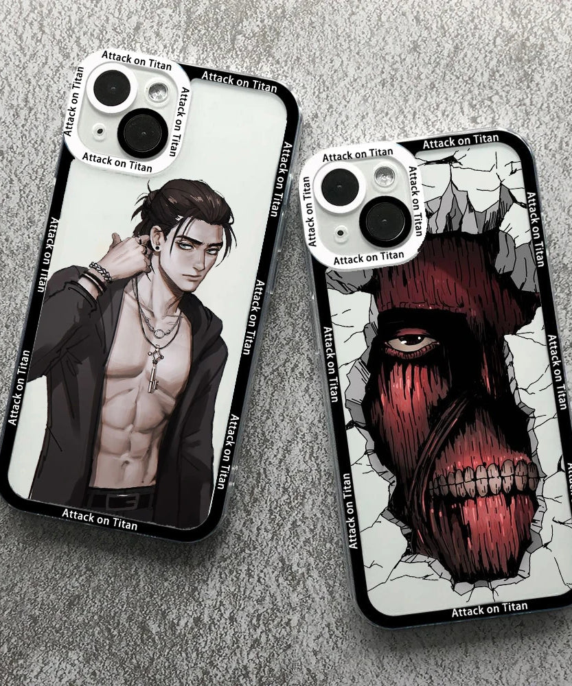 Anime Attack On Titan Phone Case For iPhone 17 16 15 14 13 12 11 Pro Max 17AIR 16Plus Clear Angel eyes Soft Silicone bumper Case