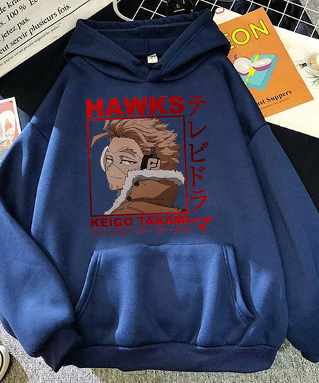 Anime Hawks Printed Hoodies Men/Women Sweatshirts Casual Hoodie Personality Pullover