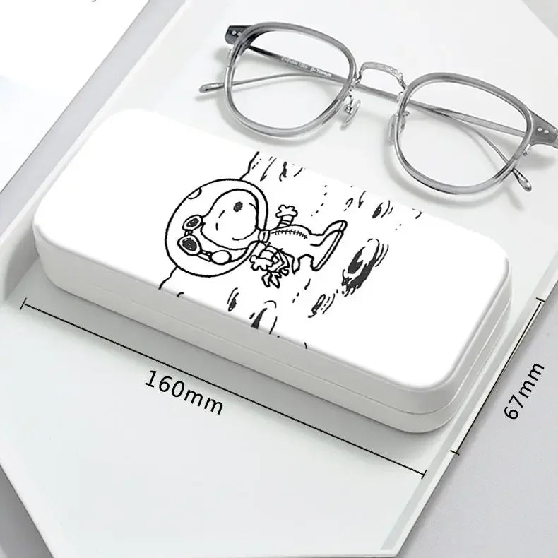 Snoopy Girl Korean Fresh Student Cute Disney Fashion Simple Anti-fall Portable Anti-Stress Folding Glasses Case