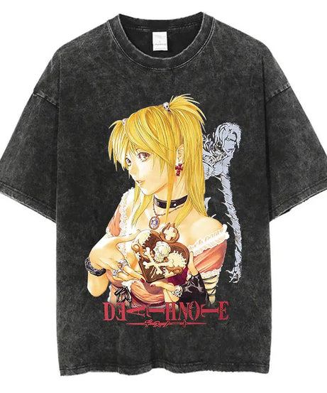 Death Note Oversized Vintage T-Shirt – Anime Streetwear Summer Cotton Tee
