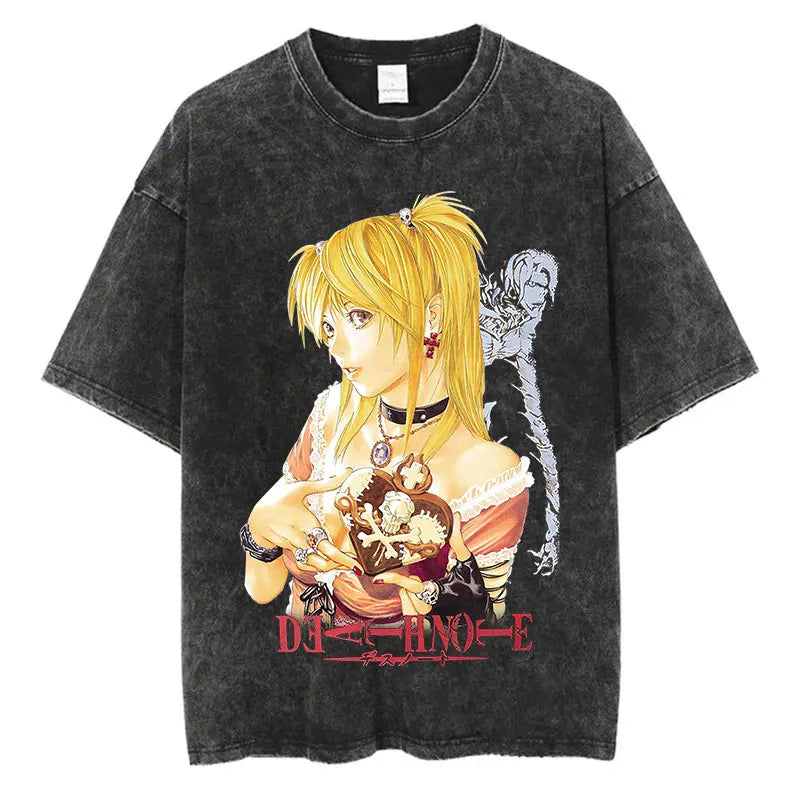 Death Note Oversized Vintage T-Shirt – Anime Streetwear Summer Cotton Tee
