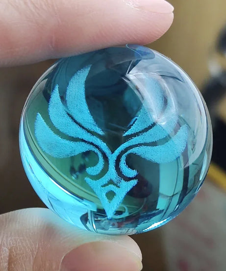 Genshin Impact Seven Elements Crystal Glass Ball 3D Three-dimensional Laser Engraving and Translucent Single Crystal Ball Game