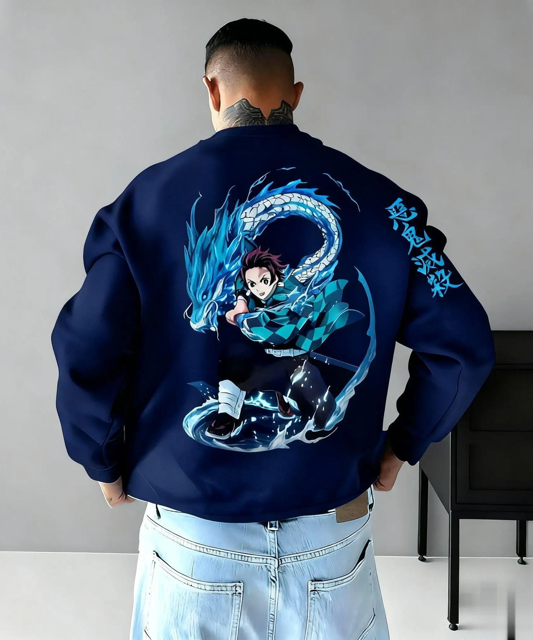 Oversized Demon Slayer Jacket Men Women Hooded Anime Print Coat Outdoor Streetwear Pullover Sweatshirt Casual Autumn Winter New
